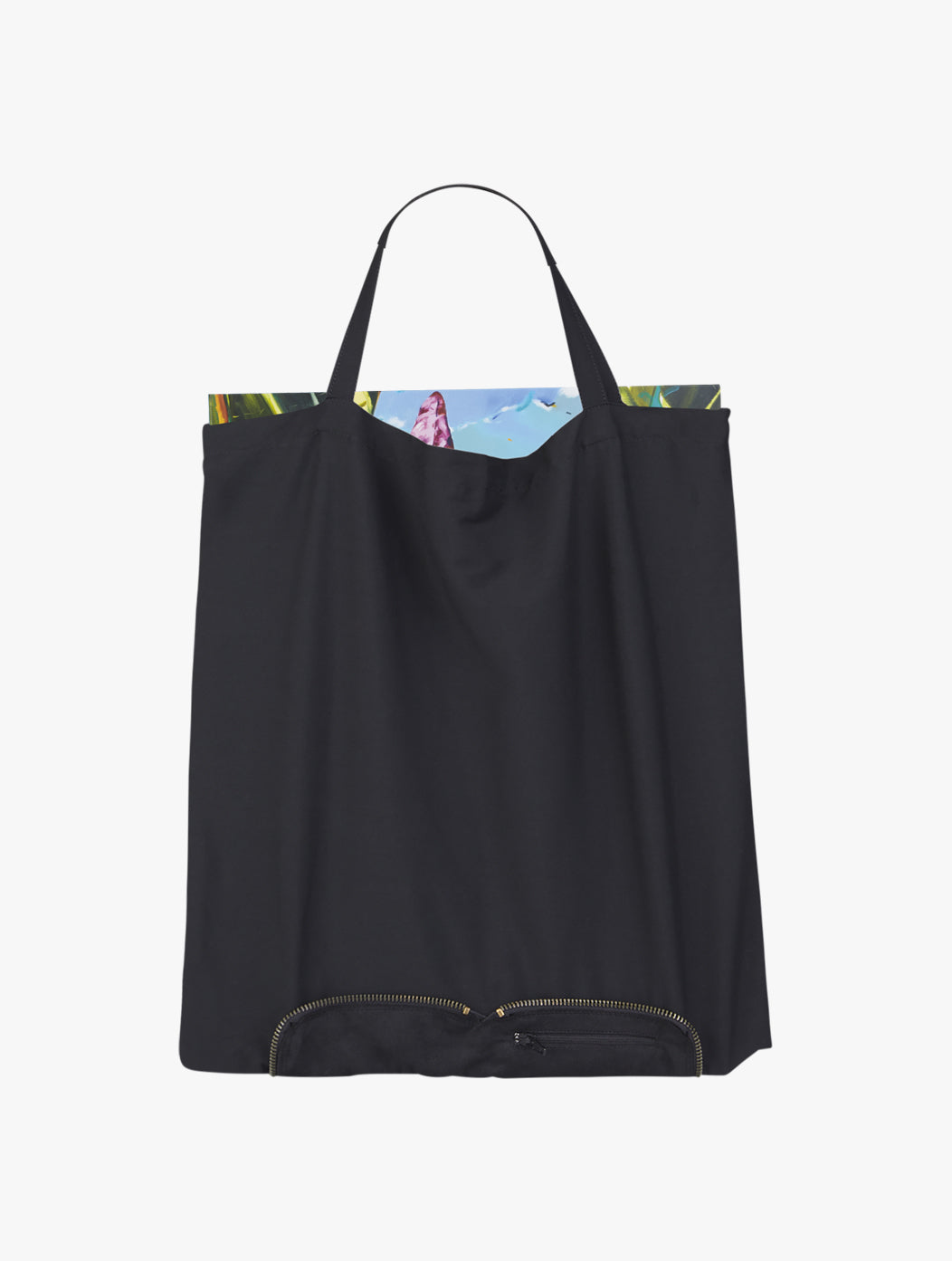 Black vinyl shop tote bag